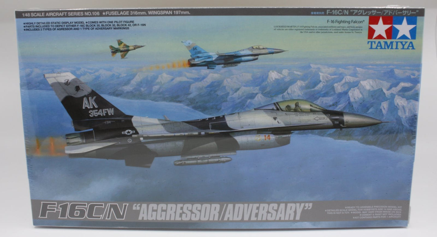 Tamiya 61106 1:48 F16C/N Aggressor Adversary Jet Fighter Military Plane Kit