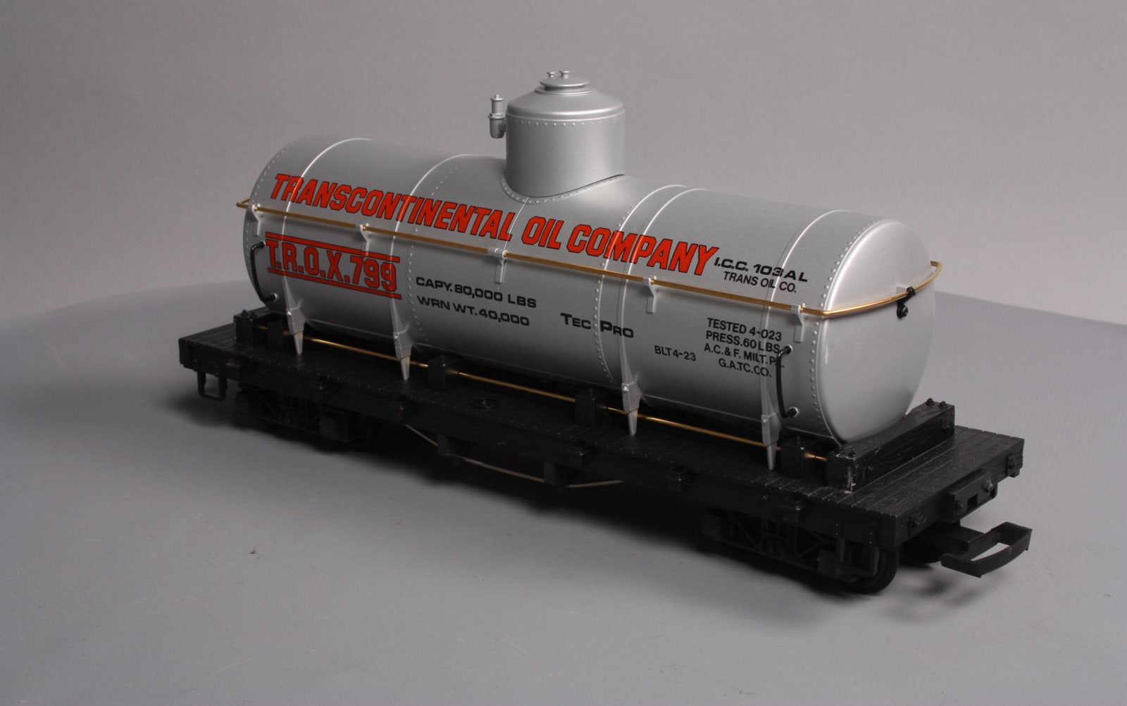 LGB 4080-Y01 G Scale Transcontinental Oil Single Dome Tank Car