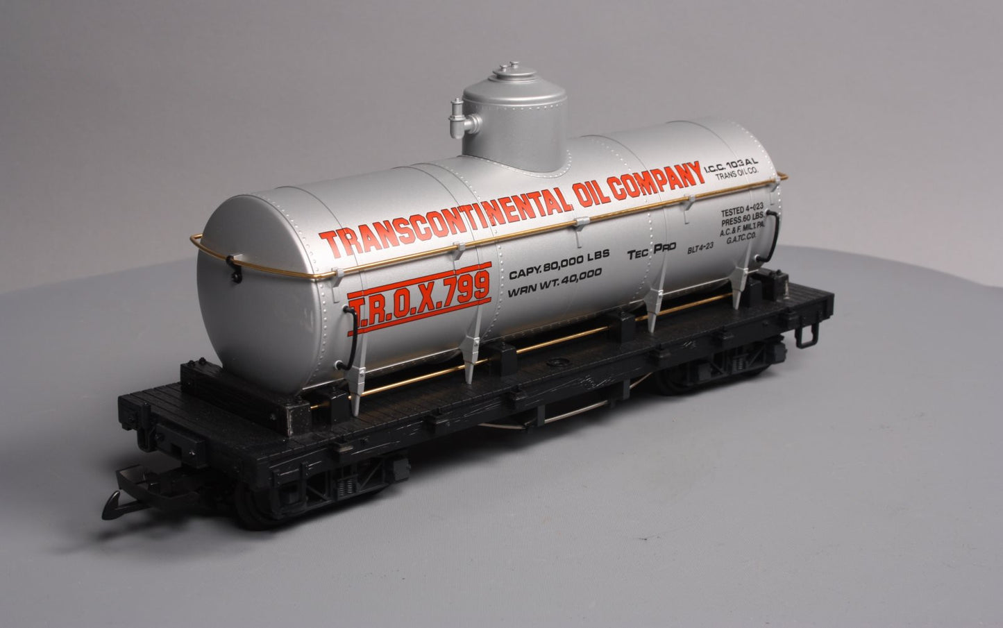 LGB 4080-Y01 G Scale Transcontinental Oil Single Dome Tank Car LN/Box