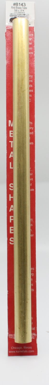 K&S 8143 5/8" x .014" x 12" Round Brass Tube