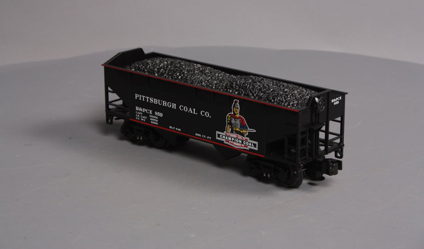 MTH 20-97517 O Pittsburgh/Champion 2-Bay Offset Hopper Car w/Coal Load #859 LN/Box