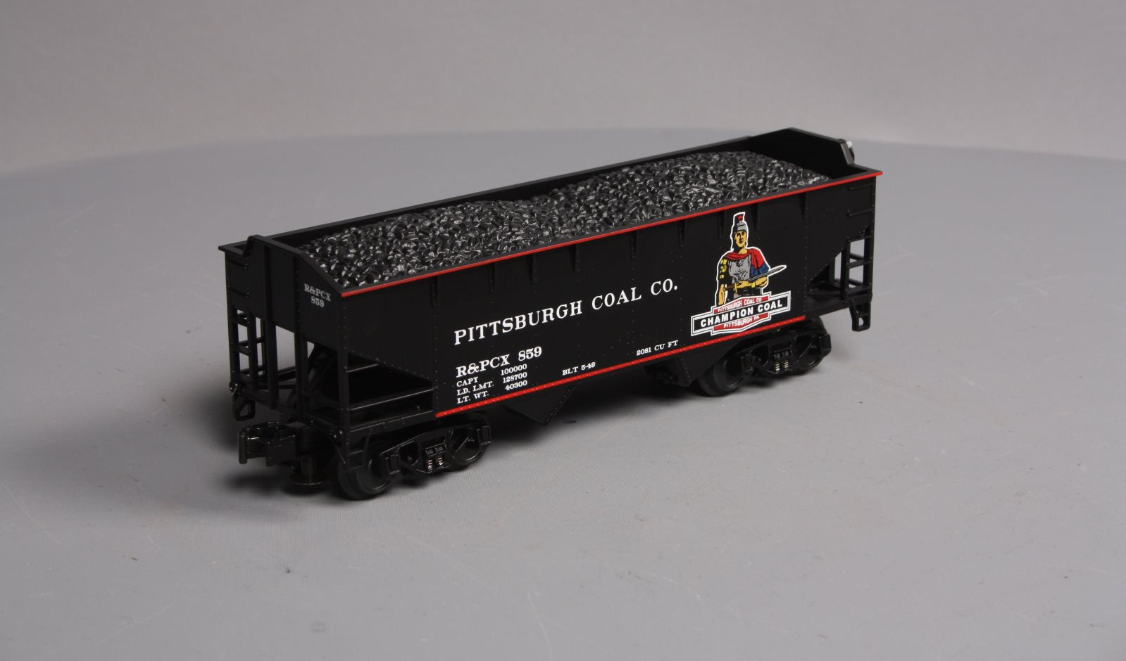 MTH 20-97517 O Pittsburgh/Champion 2-Bay Offset Hopper Car w/Coal Load #859 LN/Box