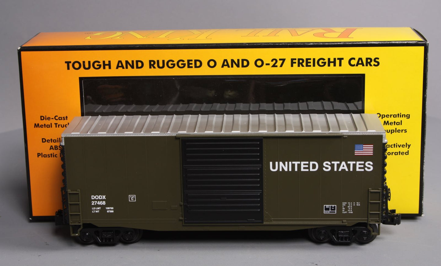 MTH 30-74689 O U.S. Army 40' High Cube Box Car #27468