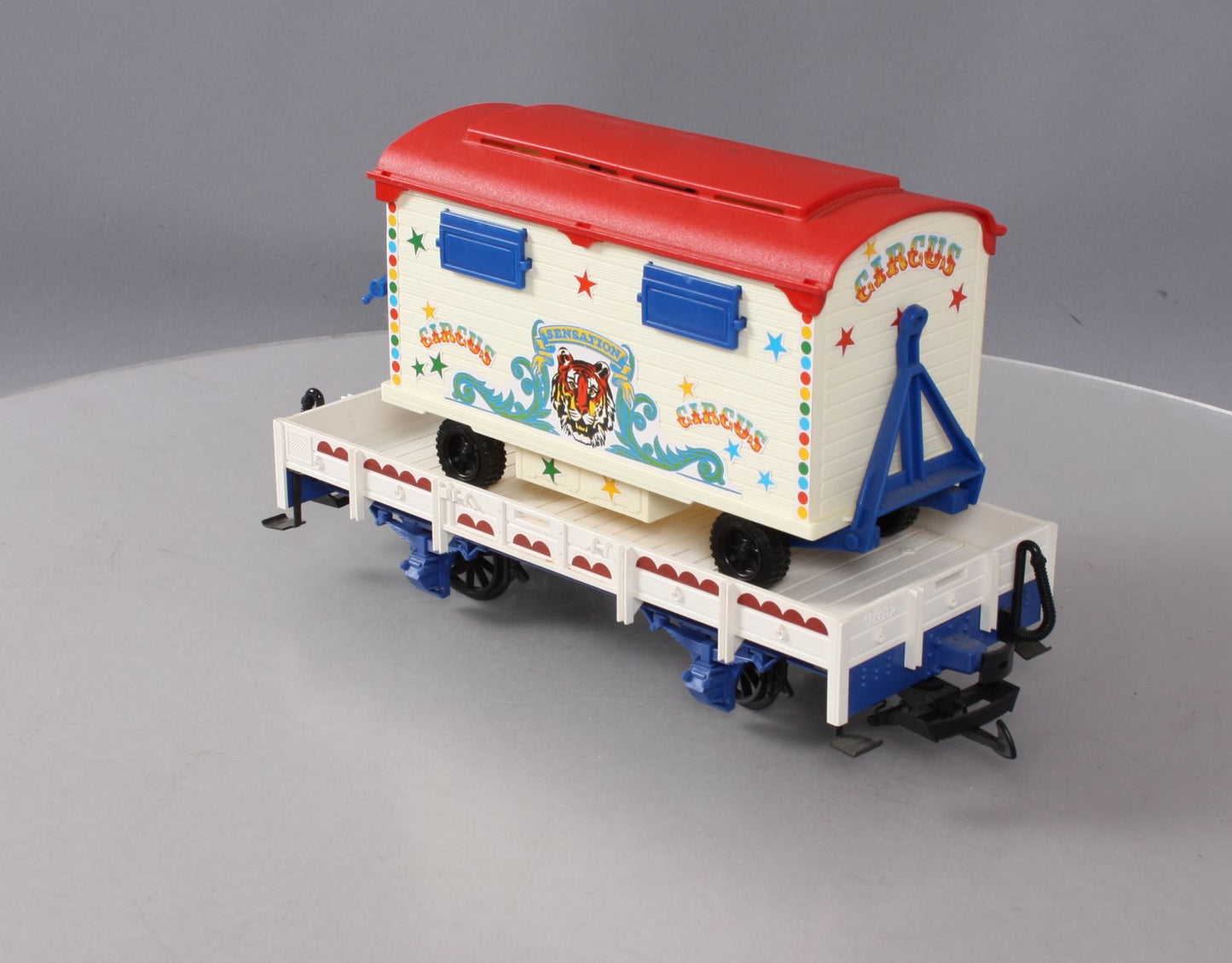 LGB 4037 G Scale Circus Flatcar with Cassa Trailer EX/Box