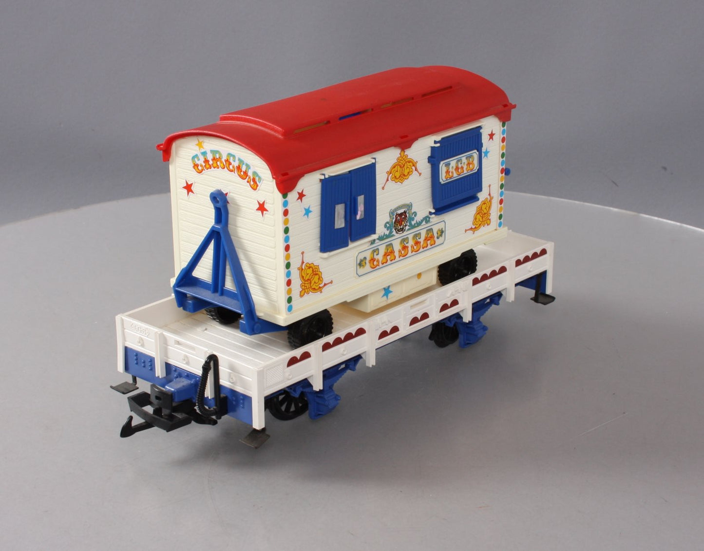 LGB 4037 G Scale Circus Flatcar with Cassa Trailer EX/Box