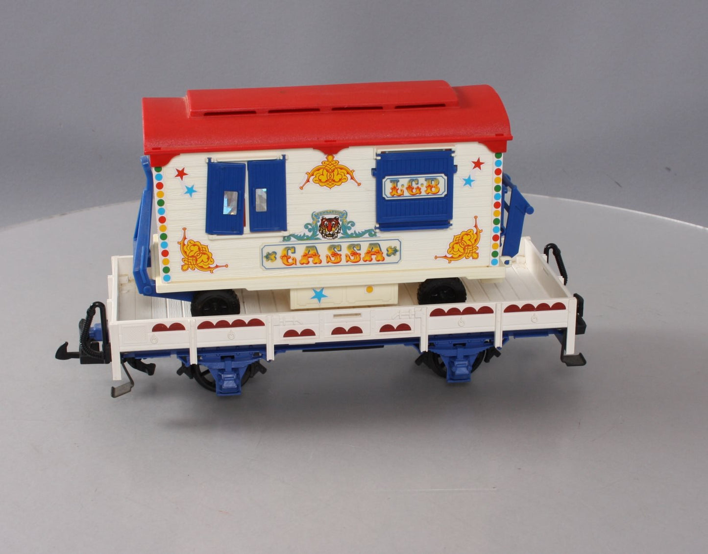 LGB 4037 G Scale Circus Flatcar with Cassa Trailer EX/Box