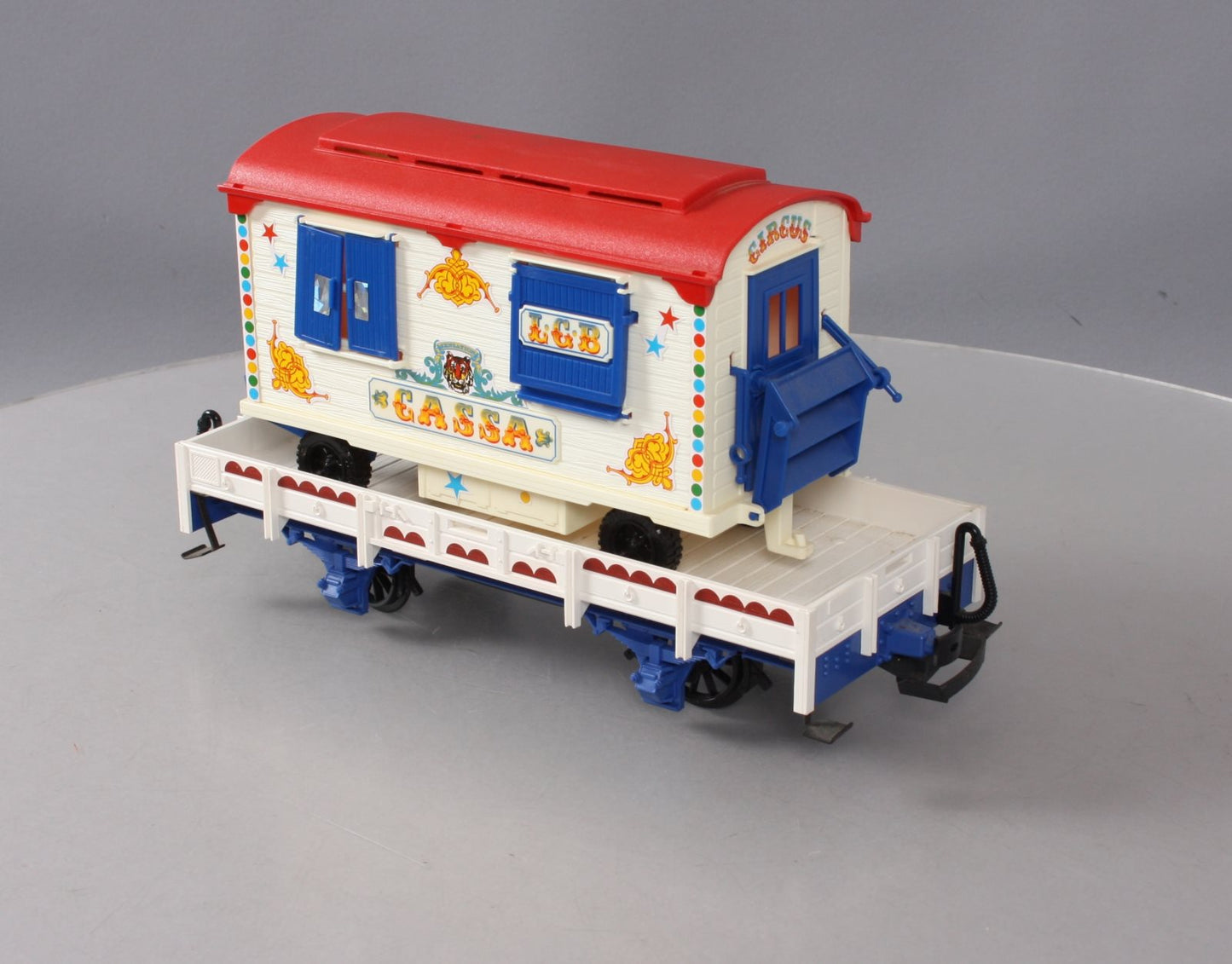 LGB 4037 G Scale Circus Flatcar with Cassa Trailer EX/Box