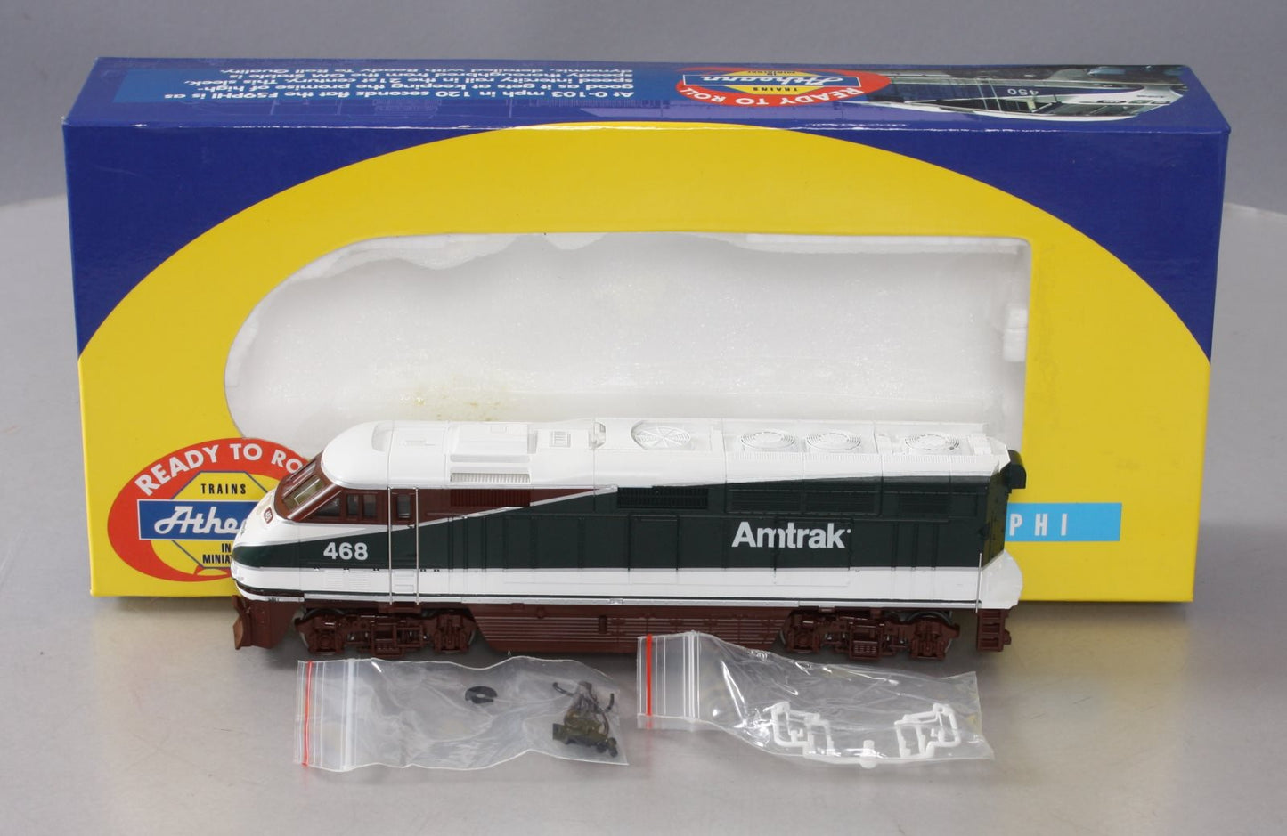 Athearn 2604 HO Scale Amtrak Northwest F59PHI Powered Diesel Locomotive #468 LN/Box