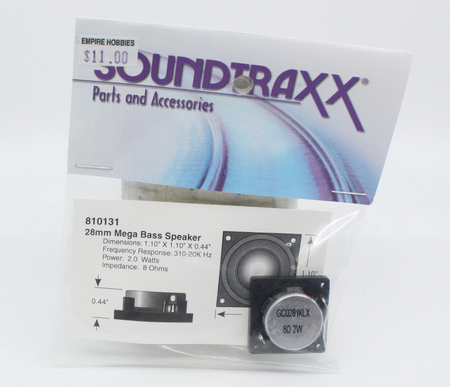 SoundTraxx 810131 Mega Bass Speaker 1.10 x 0.44 Ohms: 8