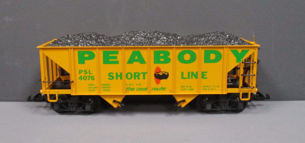 LGB 4076-X01 G Scale Peabody 2-Bay Hopper Car with Coal Load LN/Box