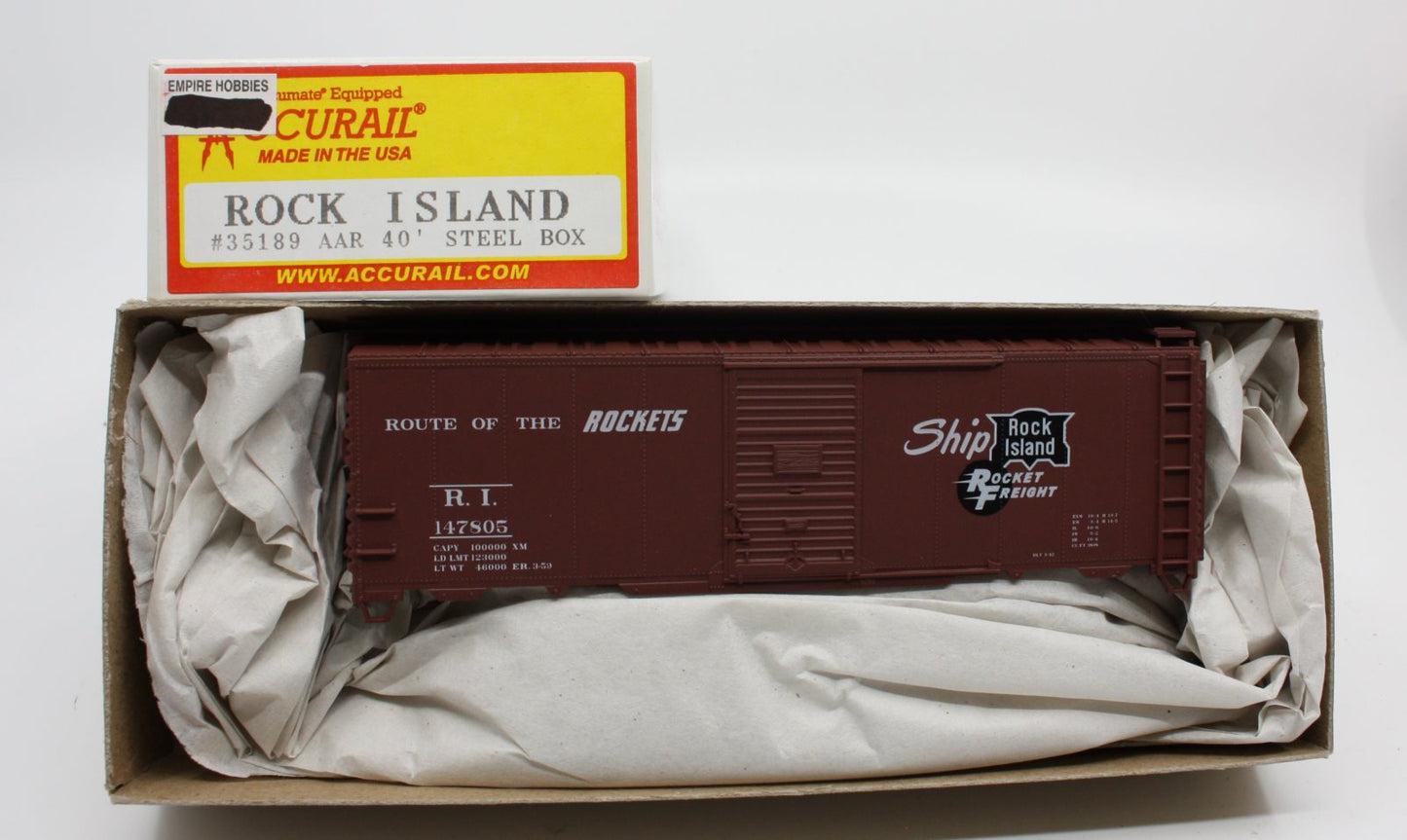 Accurail 35189 HO Rock Island AAR 40" Steel Box LN/Box