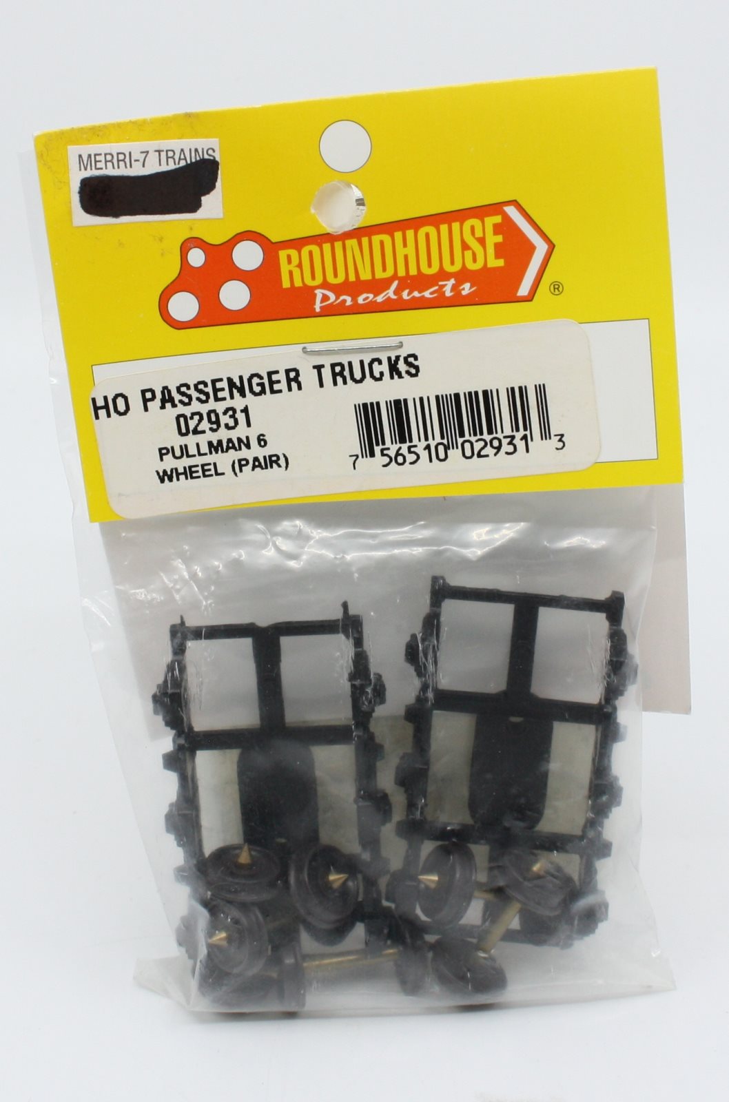 Roundhouse 2931 HO Scale Plastic 6 Wheel Pullman Passenger Car Trucks (Pair)