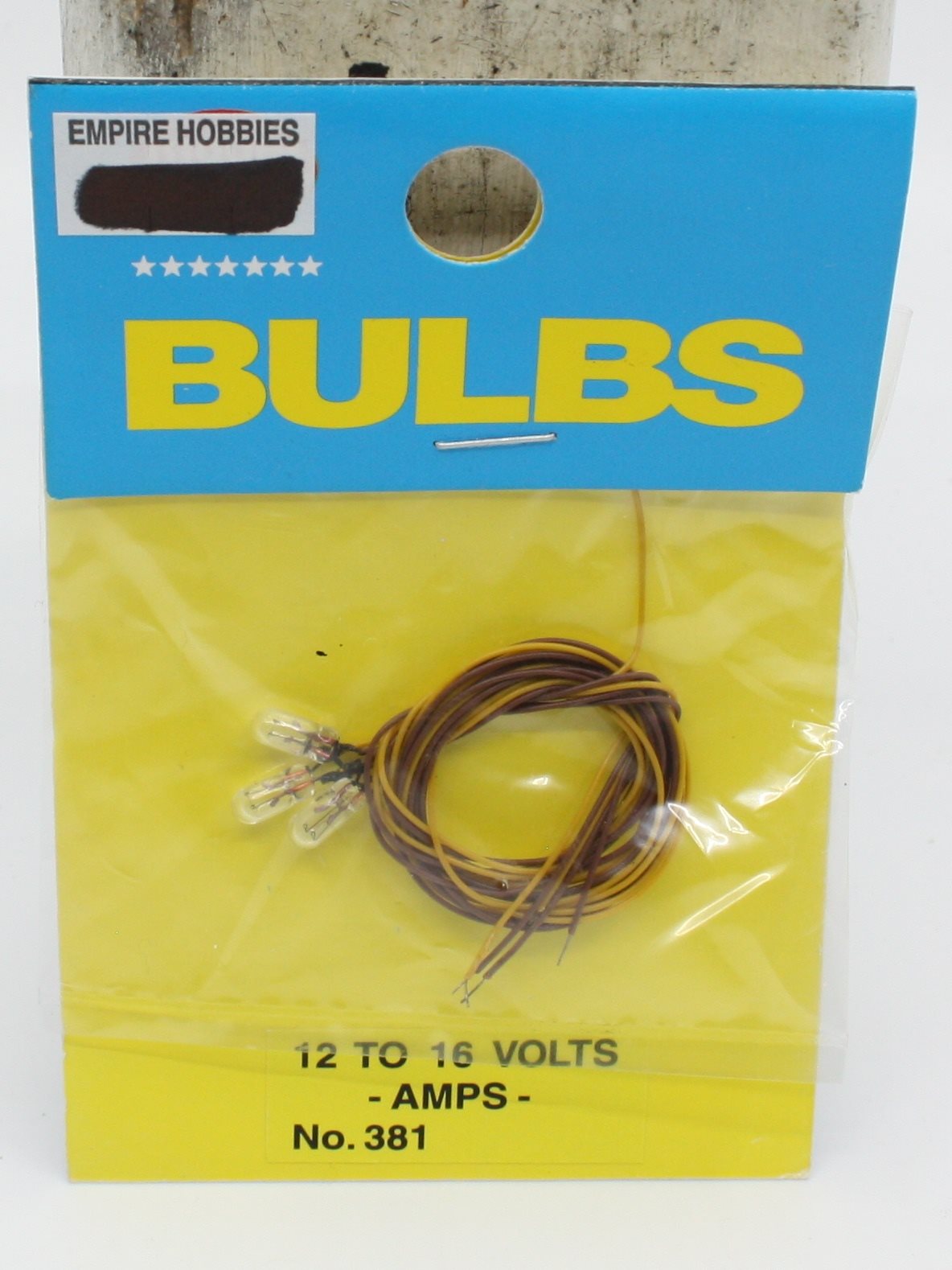Model Power 381 12-16 Volt Clear GOW Light Bulb W/Wire (Pack of 3)