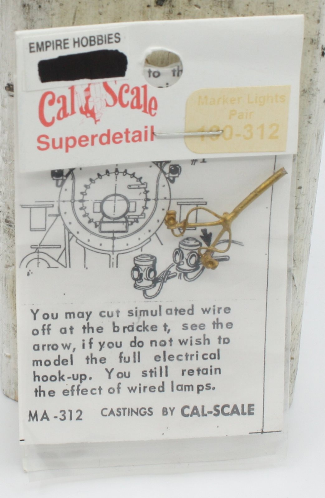 Cal Scale 190-312 HO Marker Lamps Loco Tender Era Steam Brass (Pack of 2)