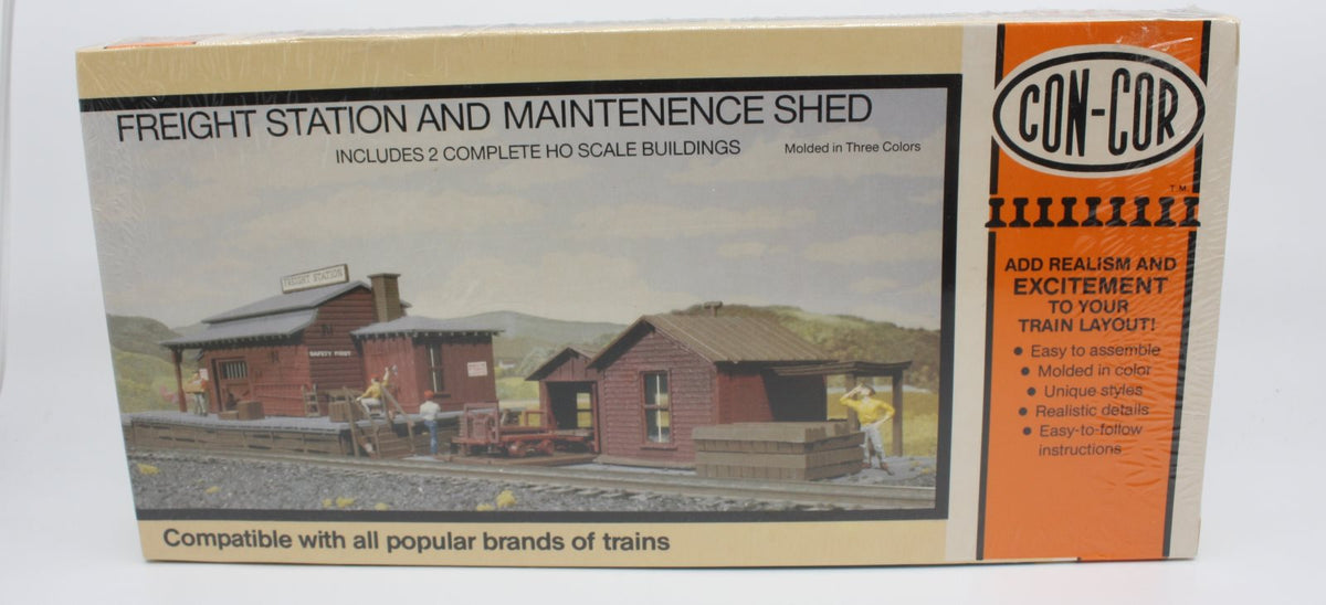 Con-Cor 9022 HO Scale Freight Stations And Maintenance Shed Building Kit