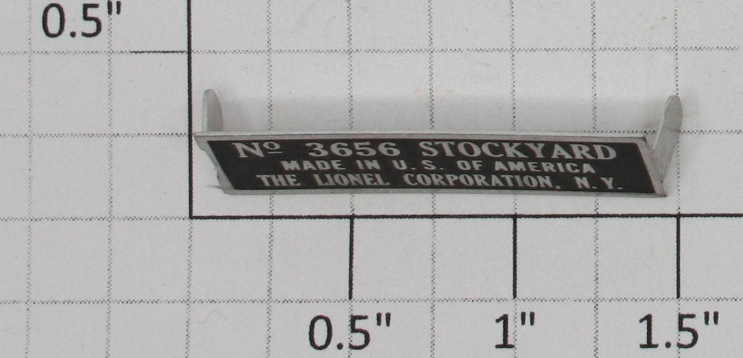 Lionel 3656-90 Cattle Pen Nameplate