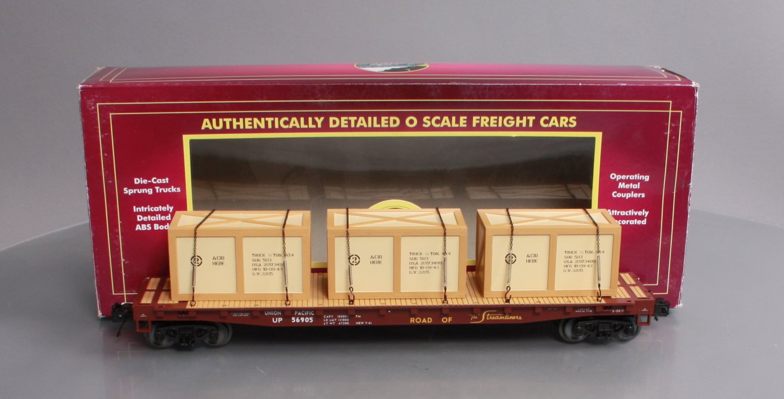 MTH 20-98997 Union Pacific Flatcar w/Crates