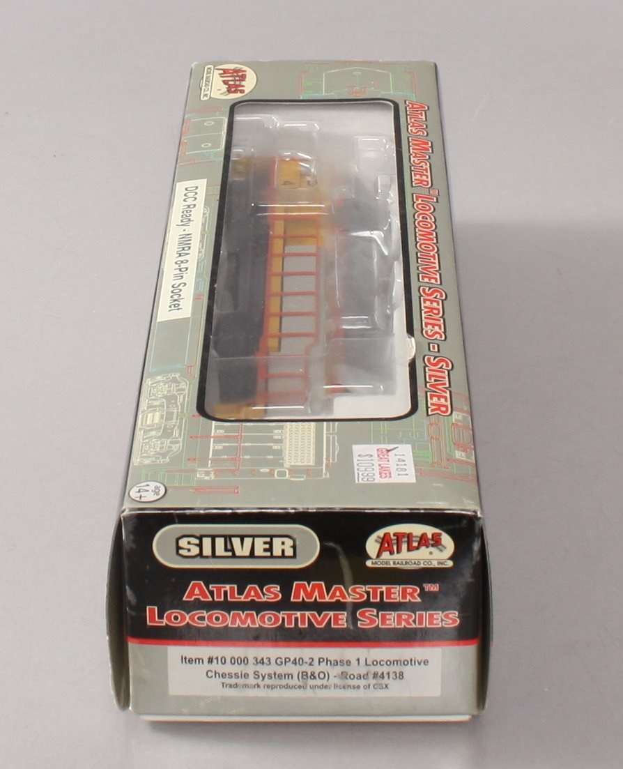 Atlas 10000343 HO Scale Chessie System EMD GP40-2 Diesel Locomotive #4138 NIB