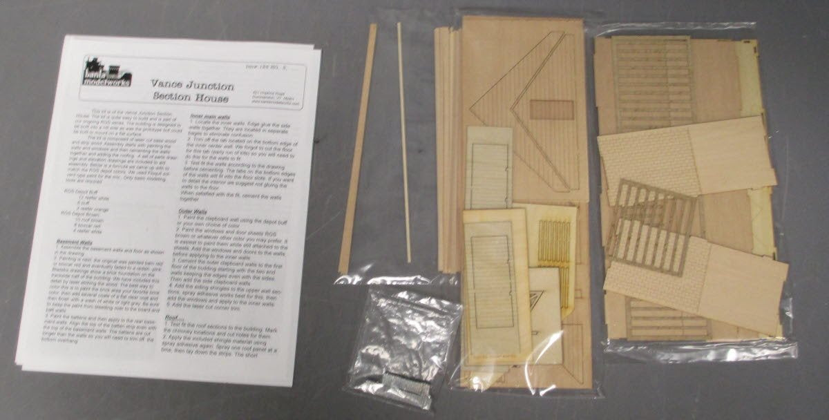 Banta Model Works BMW-124 O Scale Vance Junction Section House Laser Cut Wood K