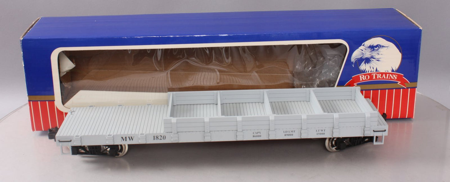 USA Trains R1820 G Maintenance of Way Work Flat Car w/o Load (Metal Wheels) LN/Box
