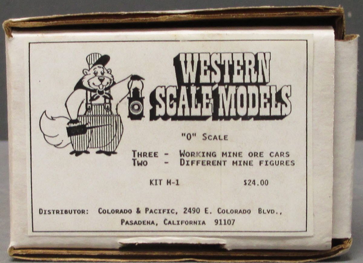 Western Scale Models M-1 O Scale Mine Ore Cars (3) & Mine Figures (2) Kit