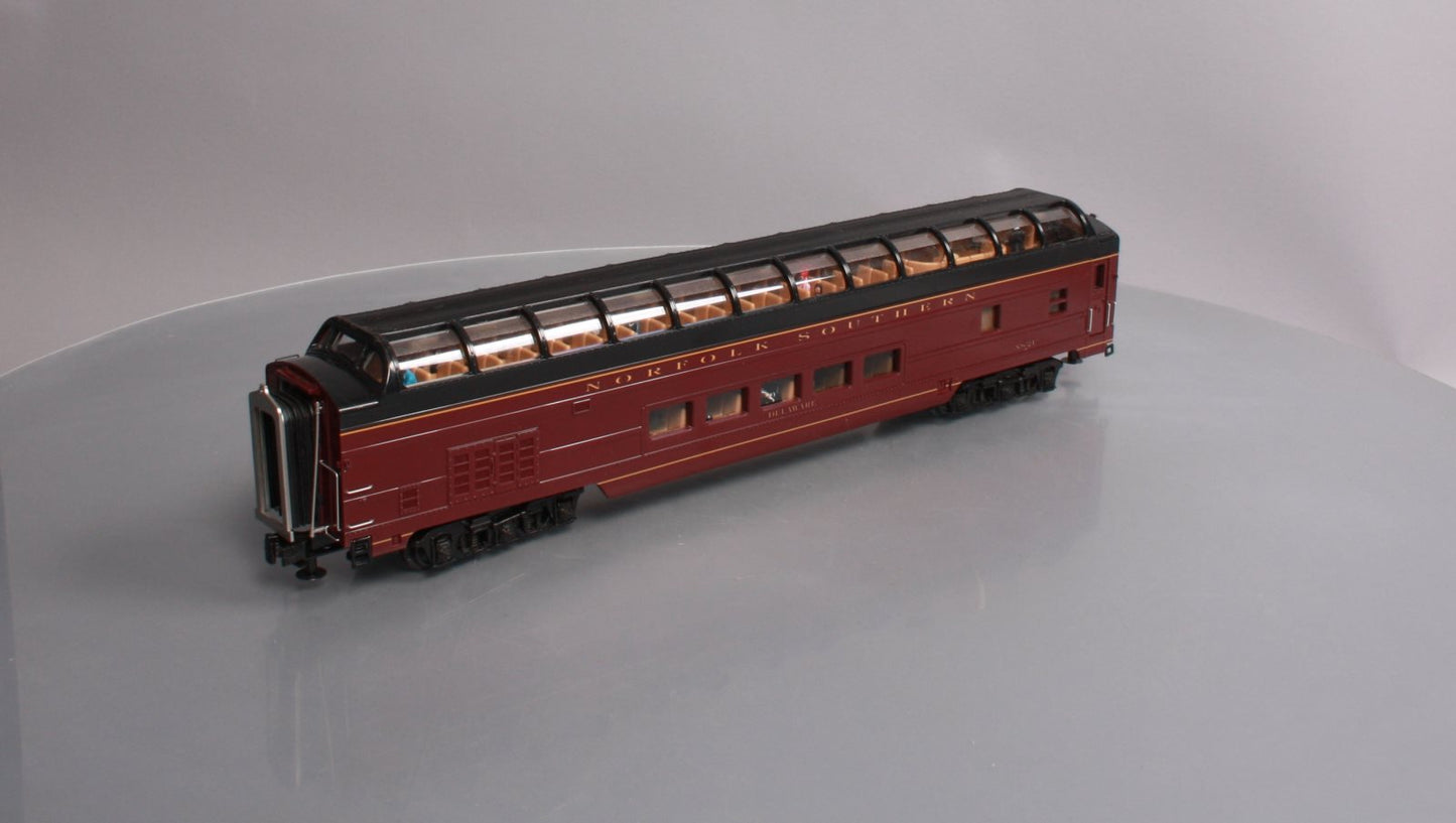 MTH 20-67265 O Norfolk Southern 70' ABS Vista Dome Passenger Car Smooth