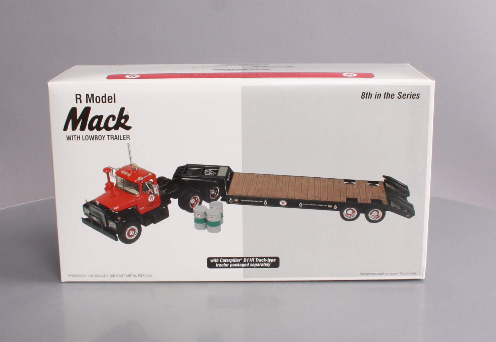 First Gear 19-2819 1:34 Scale Diecast Texaco Mack R-Model Truck w/Lowboy Trail