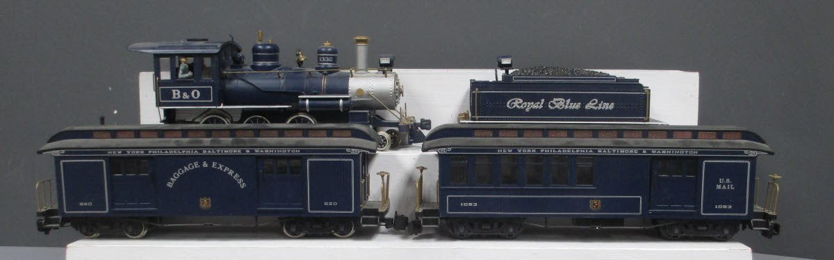 Bachmann 90016 G Scale Royal Blue Steam Train Set VG/Box