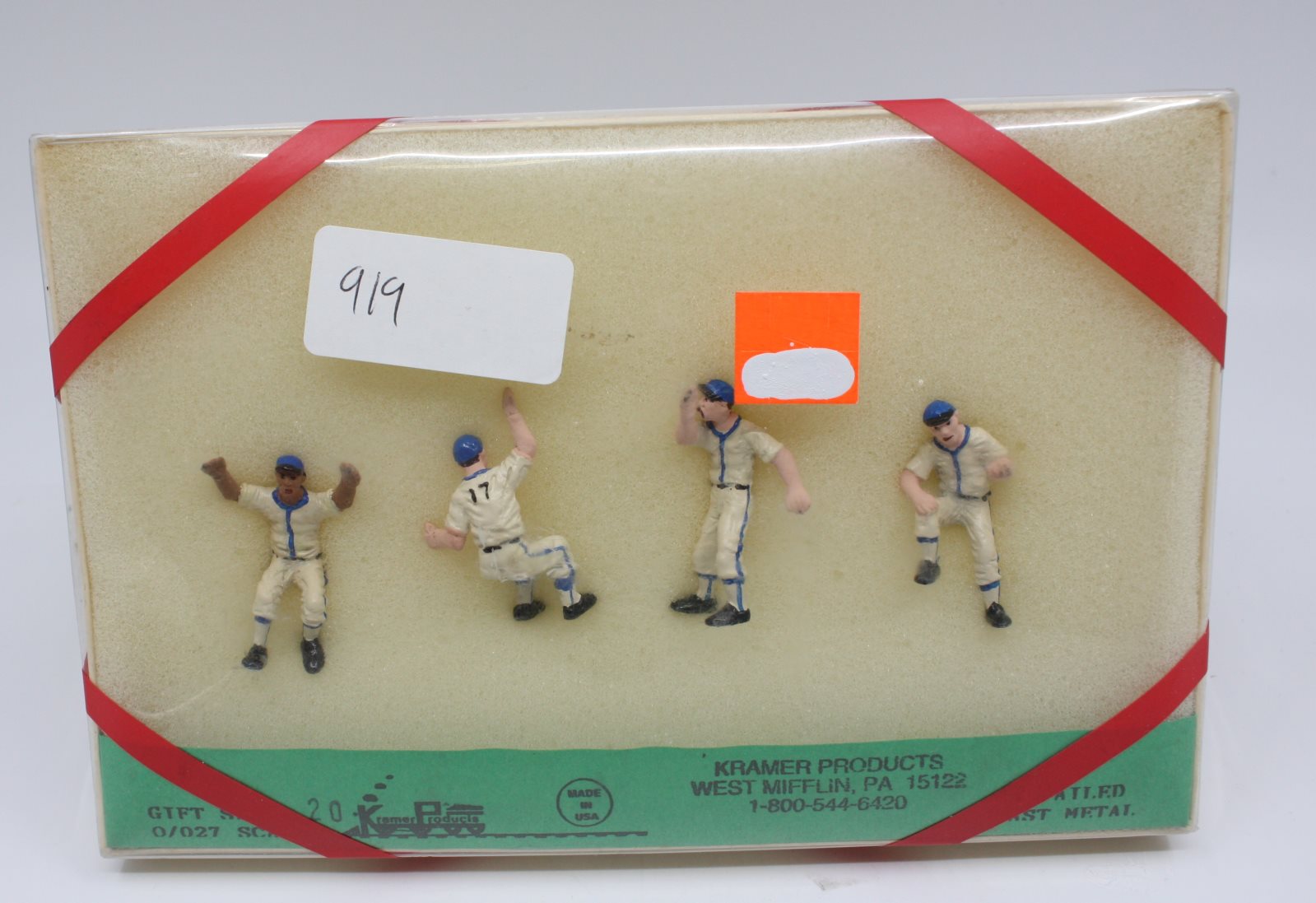 Kramer 20 O and 0-27 Dugout Set Baseball Player Cast Metal Figures (Set of 4)