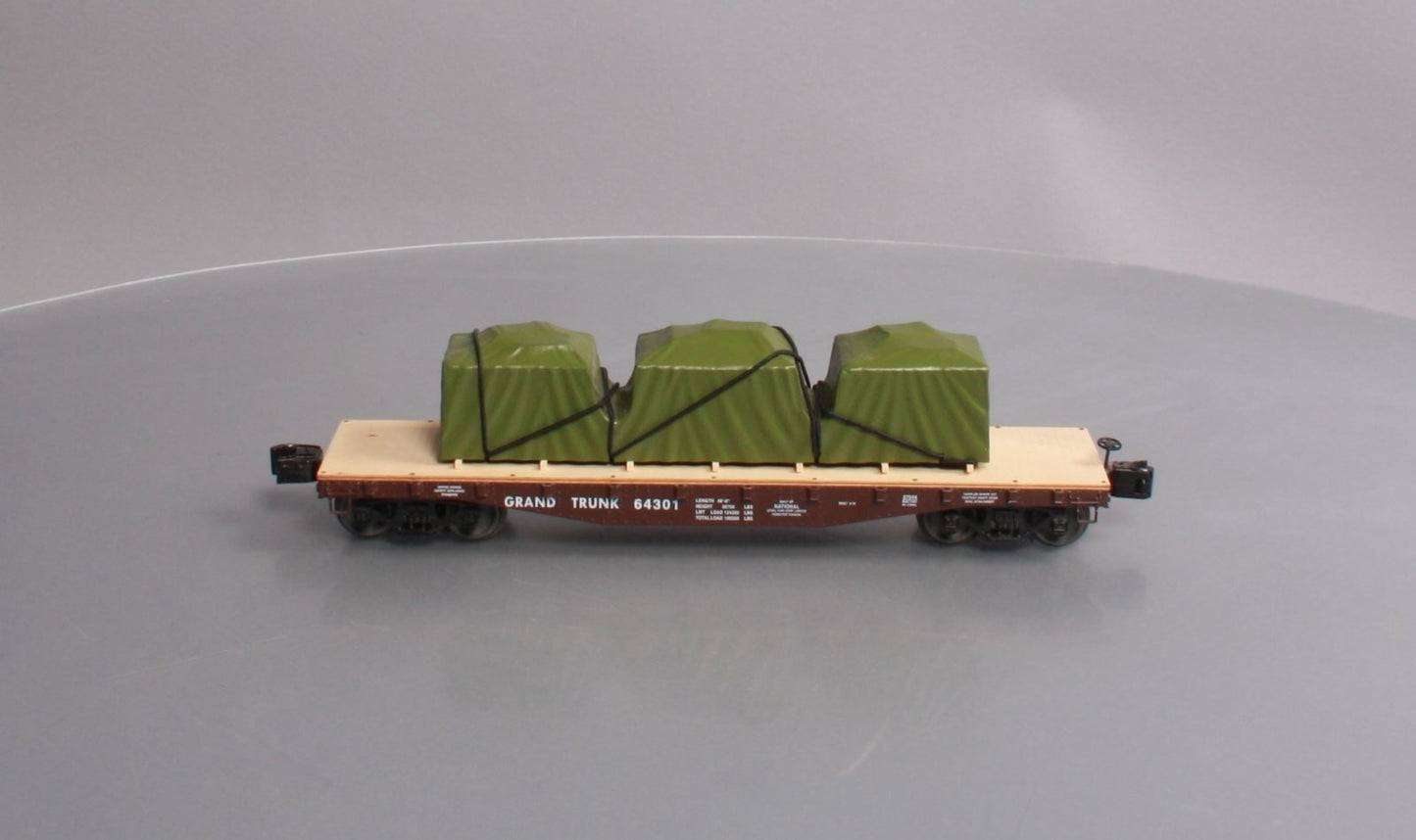 Lionel 6-27544 O Gauge Grand Trunk 40 Flatcar w/ Covered Load #64301