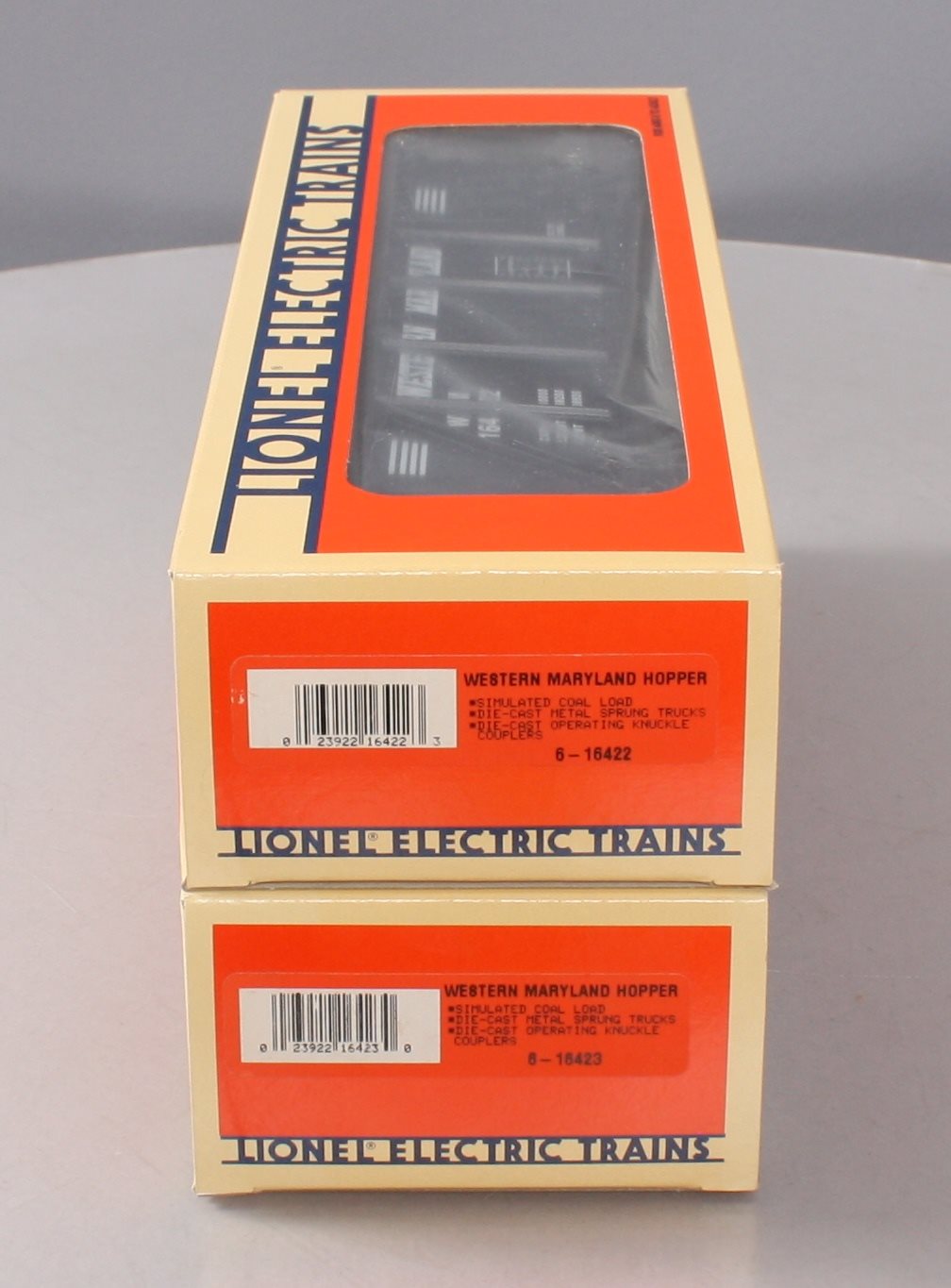 Lionel 6-16429 O Gauge Western Maryland Quad Hoppers w/ Coal Loads (Set of 2) LN/Box