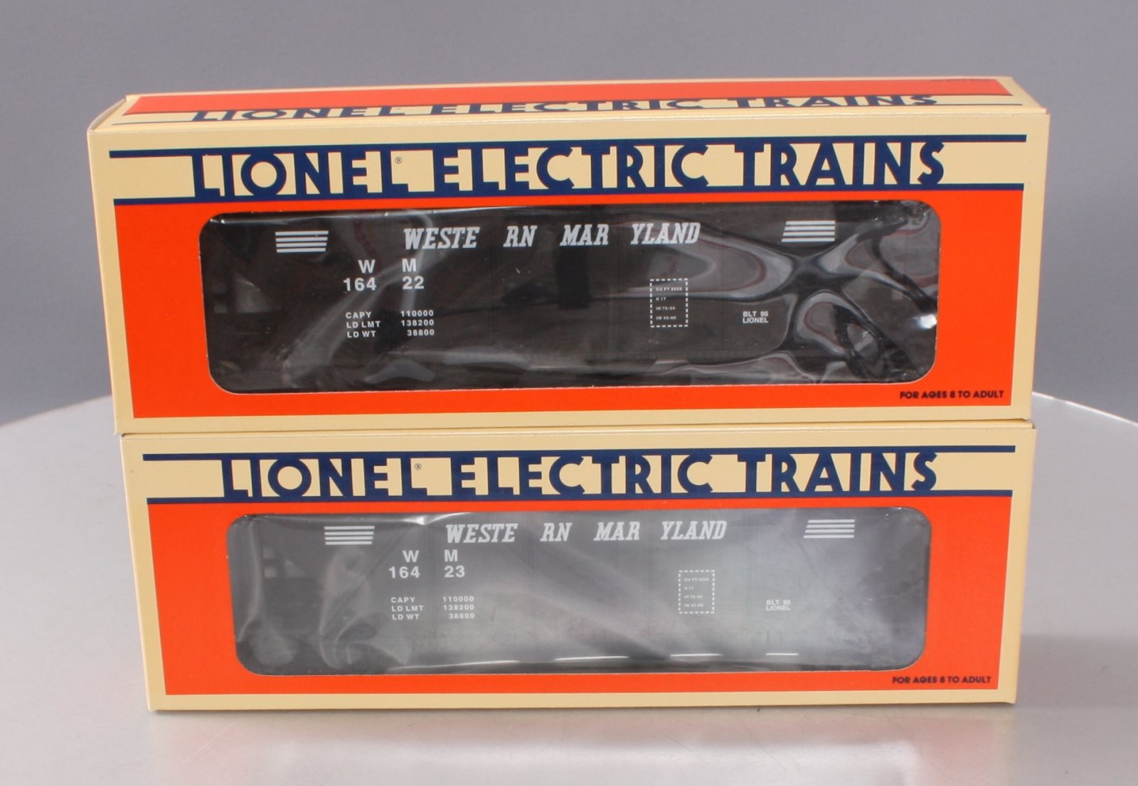 Lionel 6-16429 O Gauge Western Maryland Quad Hoppers w/ Coal Loads (Set of 2) LN/Box