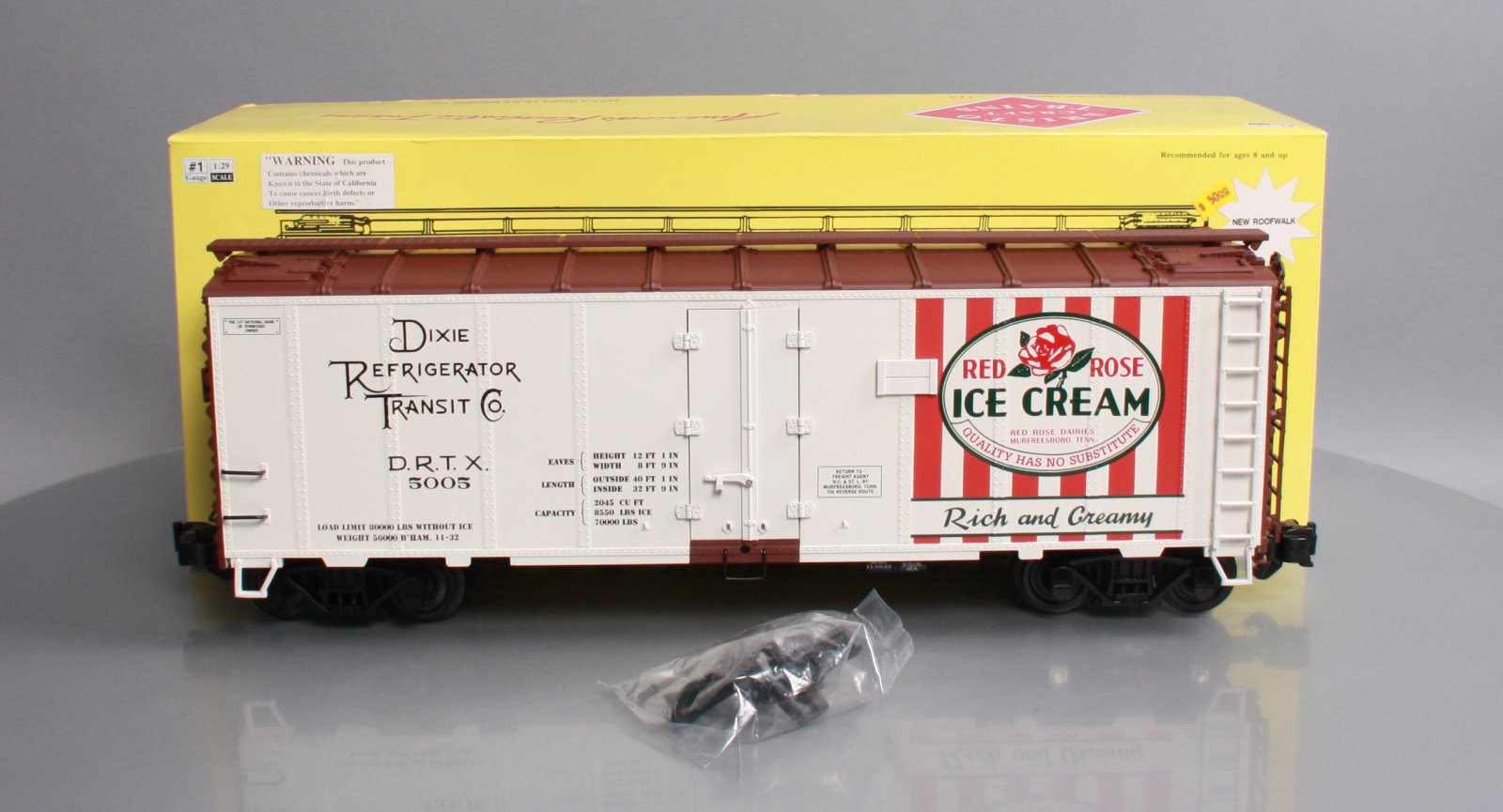 Aristo-Craft 46210 G Scale Red Rose Ice Cream-2 Reefer Car