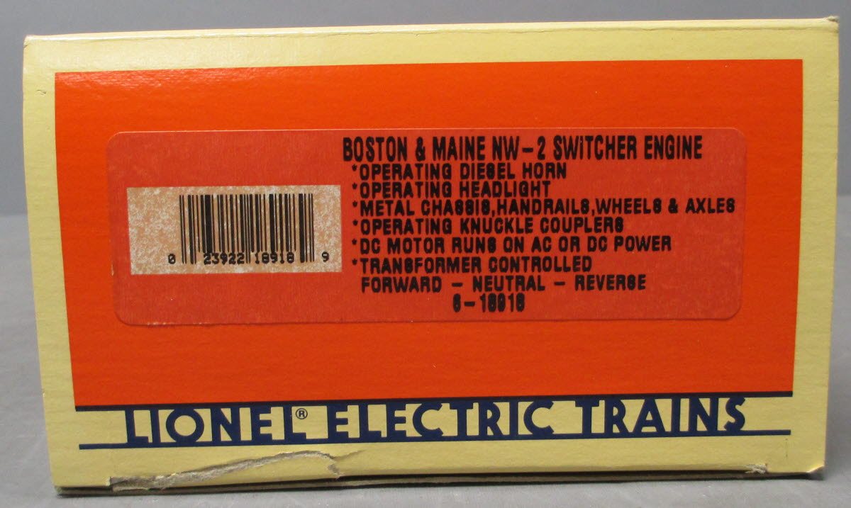 Lionel 6-18918 O Gauge Boston & Maine NW-2 Diesel Switcher #8918 EX/Box