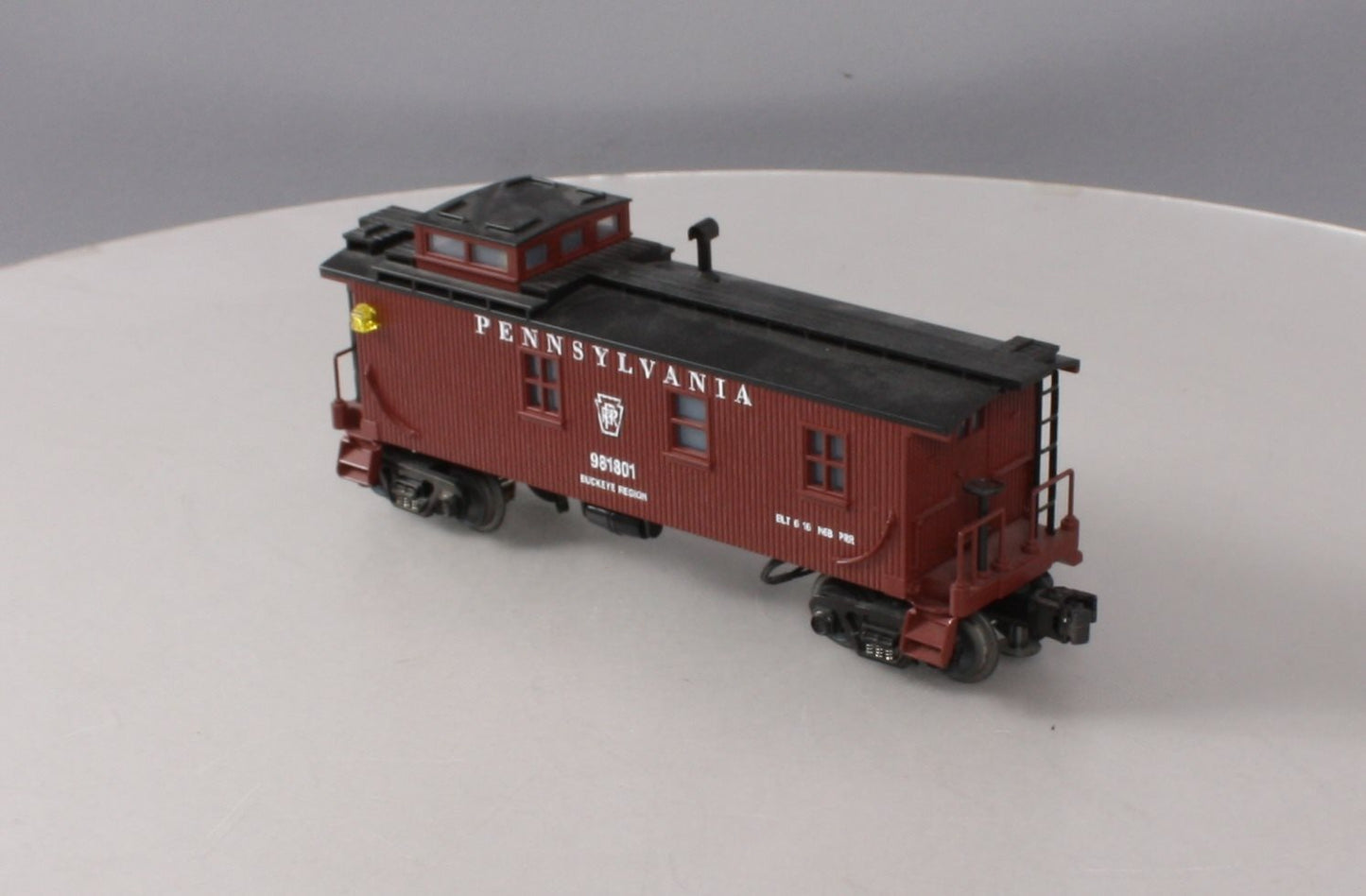 MTH 30-7722 O Gauge RailKing Pennsylvania Railroad Woodsided Caboose #981801 EX/Box