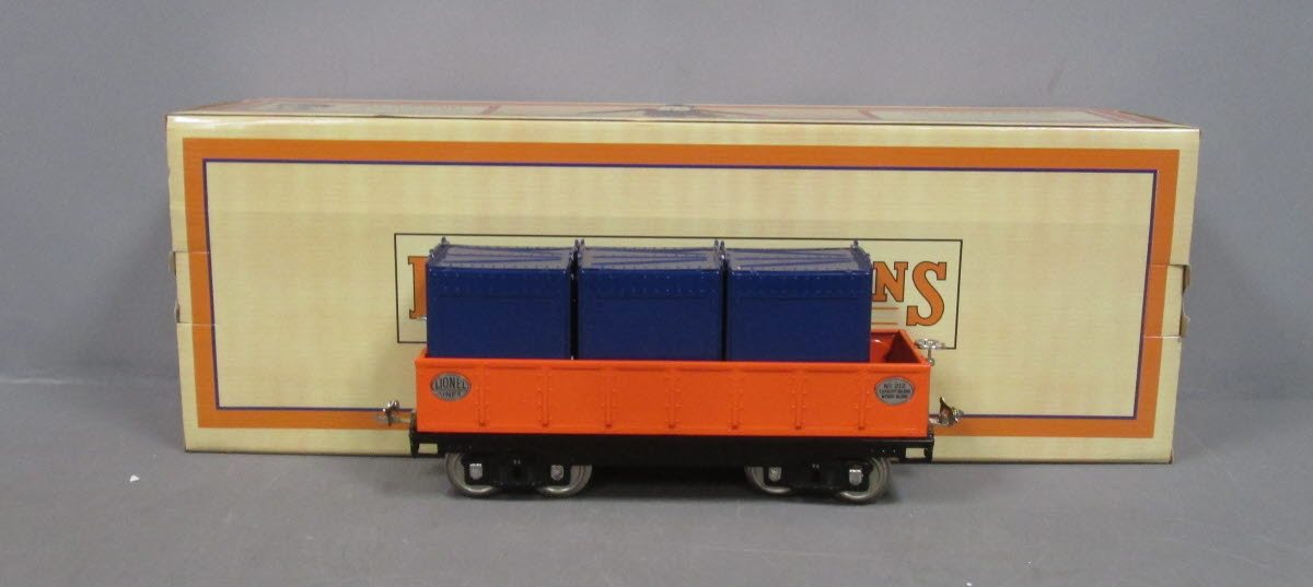 MTH 11-30150 Std. Gauge 212 Lionel Lines Gondola car with Containers LN/Box