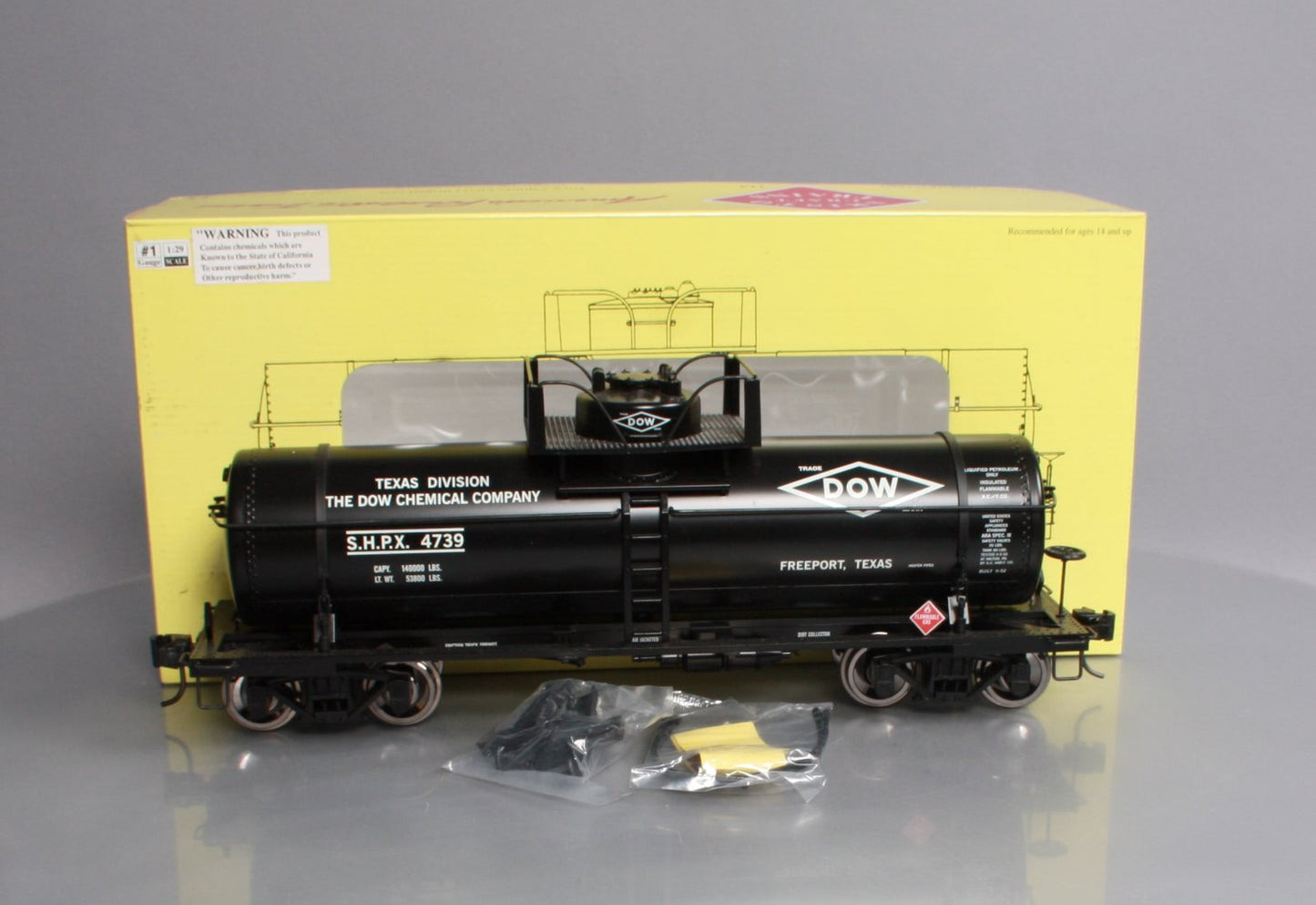 Aristo-Craft 41340S G Scale Dow Chemical Single Dome Tank Car LN/Box