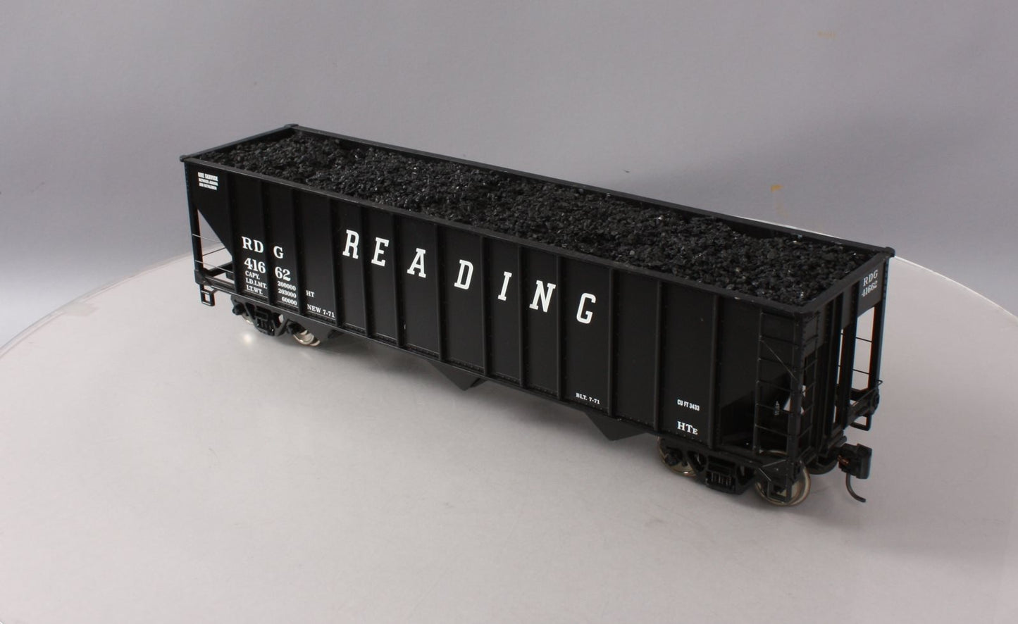 Aristo-Craft 41423 Reading 3 Bay 100 Ton Coal Hopper - Metal Wheels