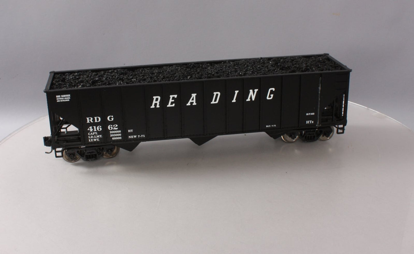 Aristo-Craft 41423 Reading 3 Bay 100 Ton Coal Hopper - Metal Wheels