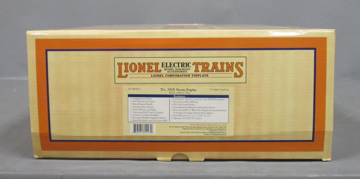 MTH 11-1015-1 Std. Gauge Lionel 392E Black Steam Engine & Tender w/ PS2 LN/Box