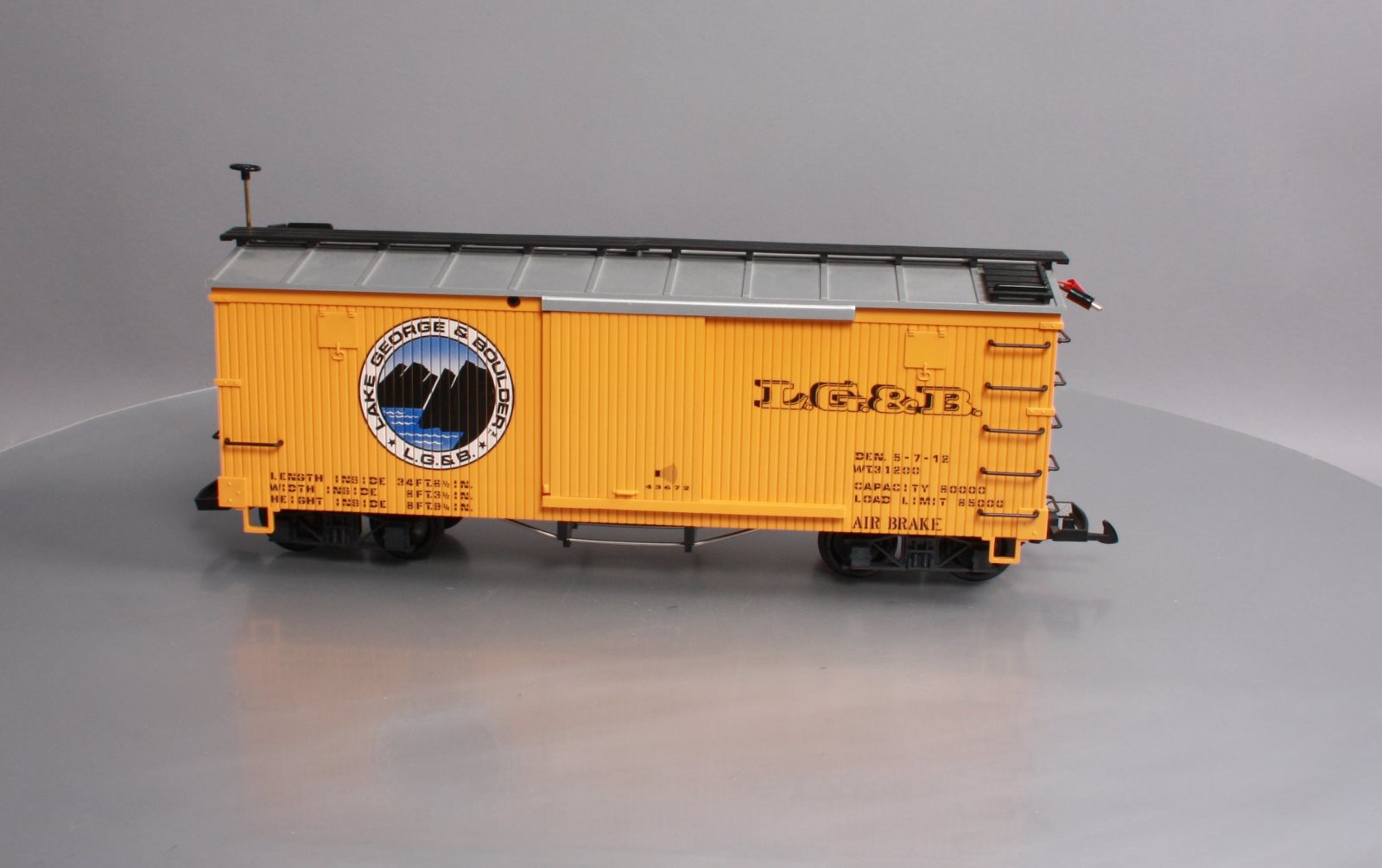 LGB 43672 G Lake George & Boulder Boxcar with Sounds LN/Box