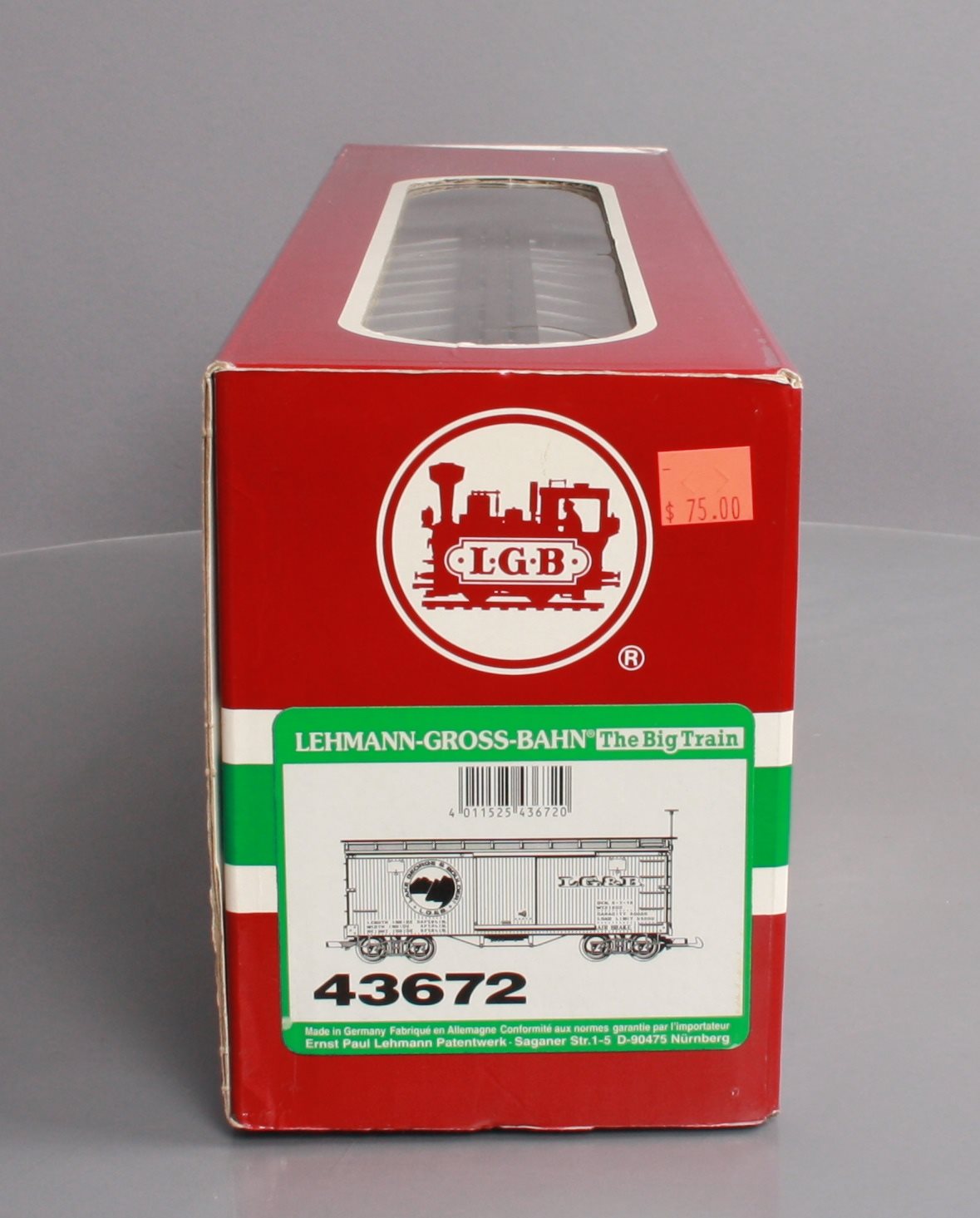 LGB 43672 G Lake George & Boulder Boxcar with Sounds LN/Box