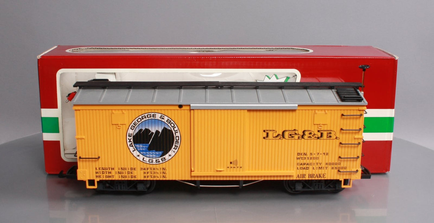 LGB 43672 G Lake George & Boulder Boxcar with Sounds LN/Box