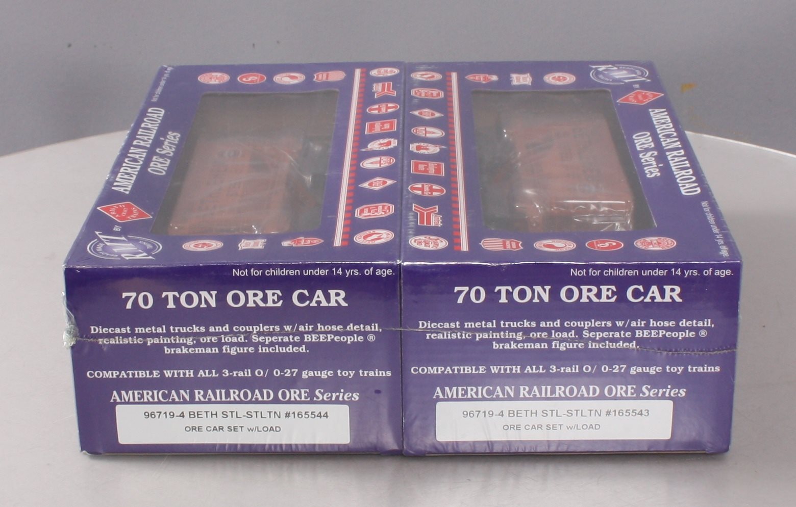 RMT 96719-4 O Gauge Bethlehem Steel Ore Car Set w/Load #165543 [3 Rail]