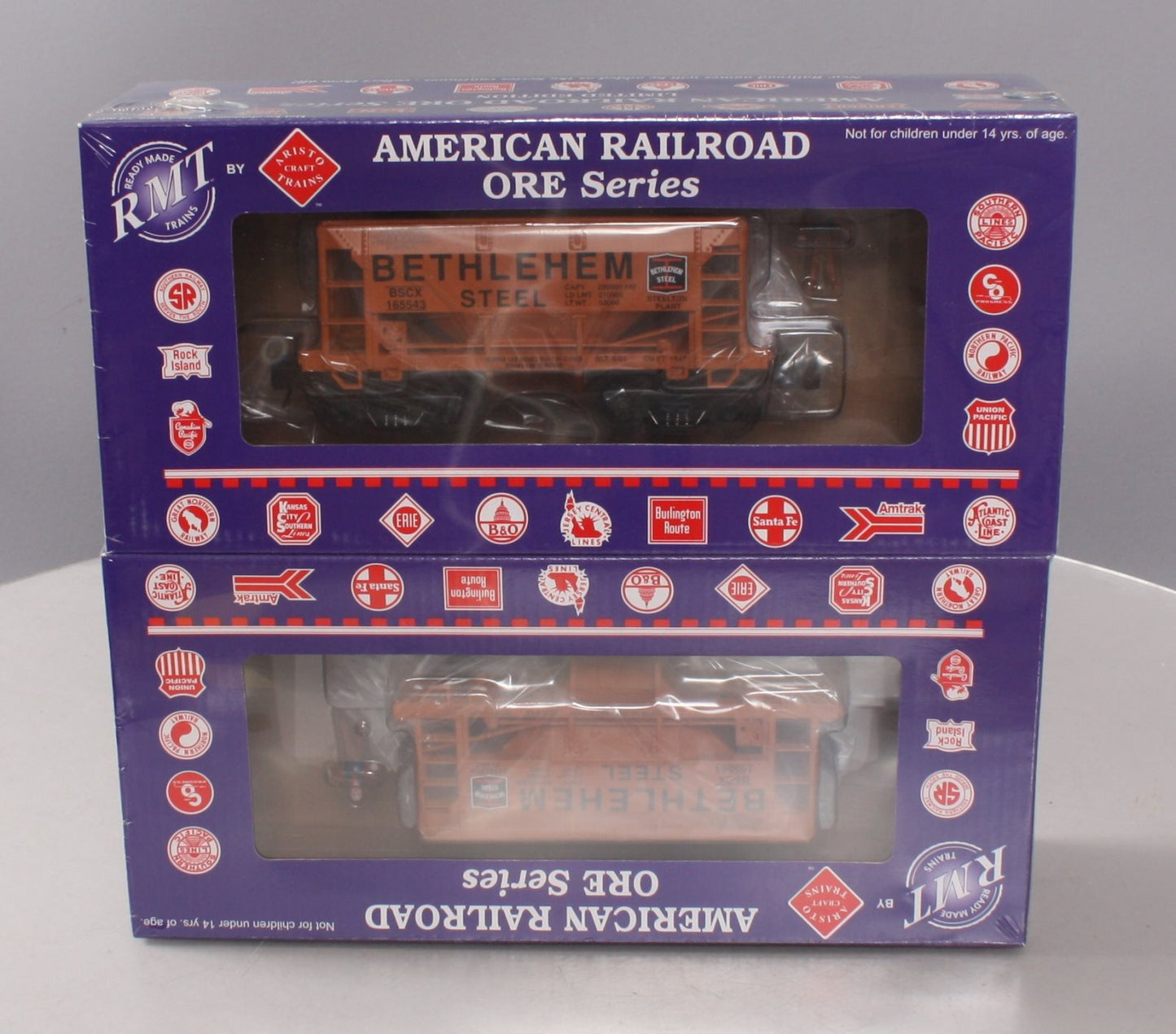 RMT 96719-4 O Gauge Bethlehem Steel Ore Car Set w/Load #165543 [3 Rail]