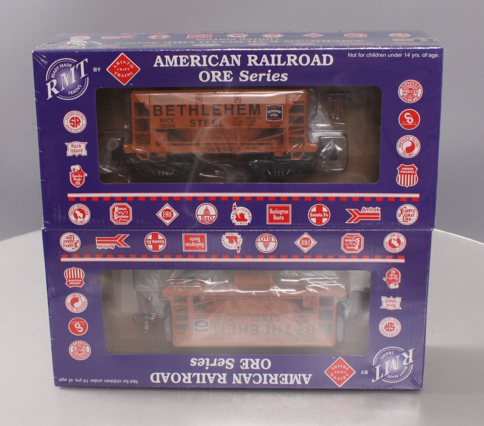 RMT 96719-4 O Gauge Bethlehem Steel Ore Car Set w/Load #165543 [3 Rail]