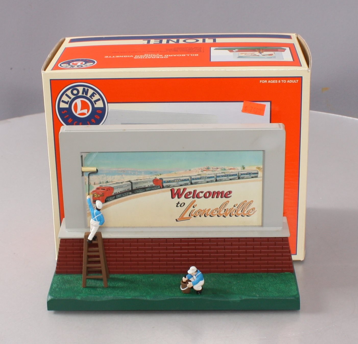 Lionel 6-14148 O Operating Billboard Sign Men Vignette LN/Box