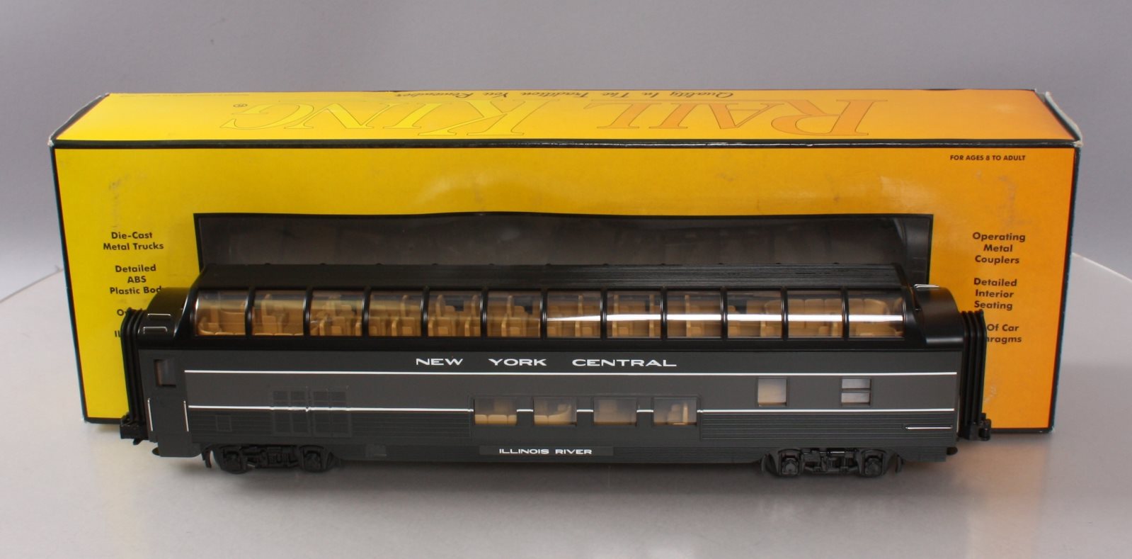 MTH 30-67291 O New York Central 60' Streamlined ABS Full-Length Vista Dome Car LN/Box