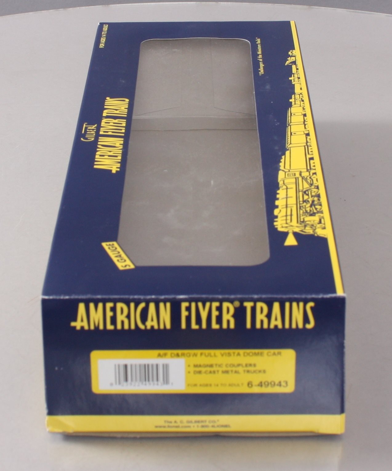 American Flyer 6-49943 S Gauge Rio Grand Streamliner Full Vista Dome Car #1253
