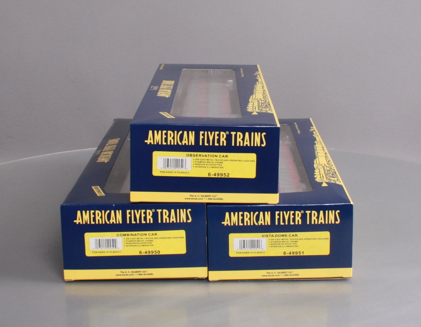 American Flyer 6-49949 S Scale Texas Special Streamliner Passenger (Set of 3) NIB